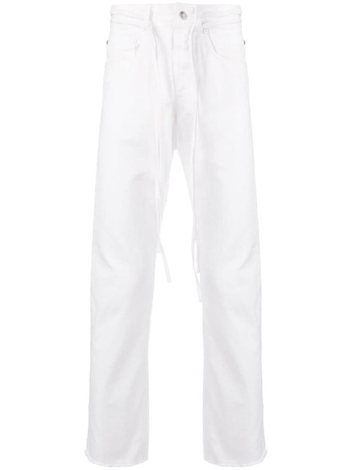 Vyner Articles Drawstring Detail Trousers - White