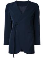 En Route Wrap Blazer, Size: 2, Blue, Nylon