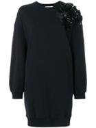 Msgm Embellished Shoulder Sweater Dress - Black