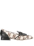 Alberta Ferretti Logo Print Loafers - Neutrals