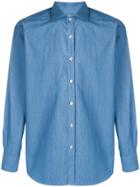 Canali Slim-fit Denim Shirt - Blue