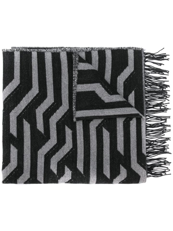 Kenzo Striped Scarf - Black