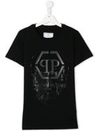 Philipp Plein Junior Teen Crystal Skull T-shirt - Black