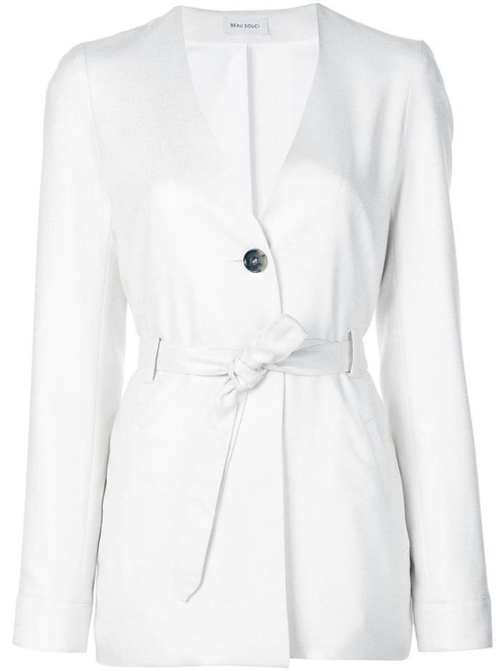 Beau Souci Belted Jacket - White