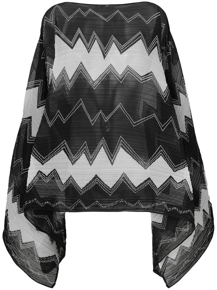Pleats Please By Issey Miyake Sheer Patterned Blouse - Black