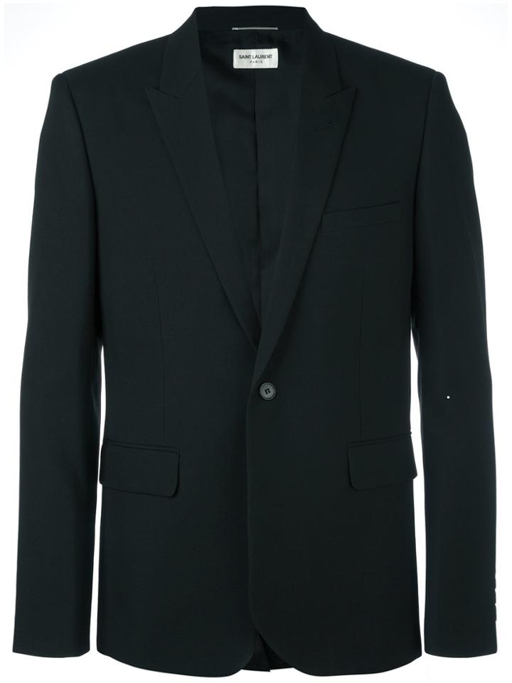 Saint Laurent Single Breasted Blazer - Blue