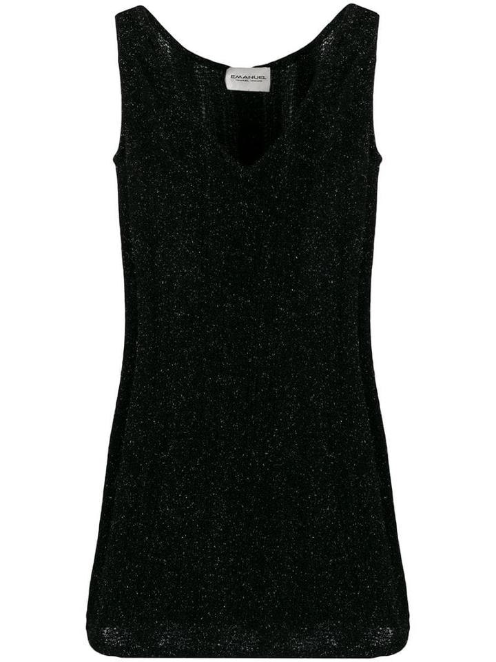 Emanuel Ungaro Pre-owned 2000's Glittery Mini Dress - Black