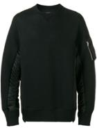 Sacai Shell-panelled Sweatshirt - Black