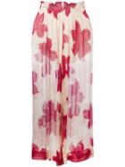 Forte Forte Floral Print Trousers, Women's, Size: 2, Nude/neutrals, Cupro/linen/flax/silk