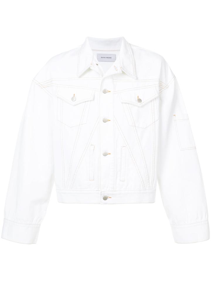Chin Mens Denim Jacket - White