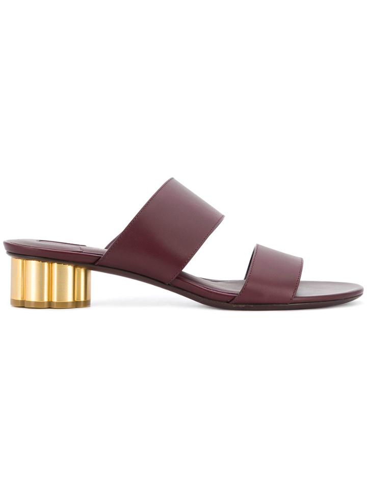 Salvatore Ferragamo Sculpted Heel Sandals - Red