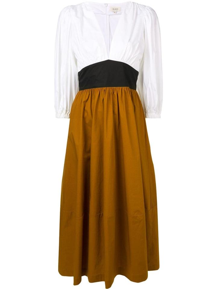 Isa Arfen Colourblock Midi Dress - White