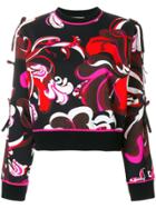 Emilio Pucci Printed Bow-embellished Sweatshirt - Black