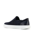 Salvatore Ferragamo Spike-trimmed Slip-on Sneakers - Blue