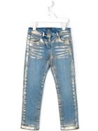 Roberto Cavalli Kids Metallic Print Jeans, Girl's, Size: 8 Yrs, Blue