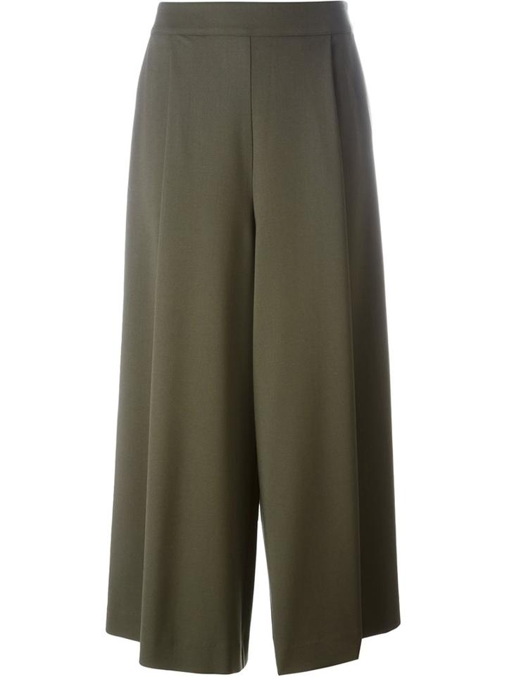 P.a.r.o.s.h. Wide-legged Cropped Trousers, Women's, Size: Small, Green, Spandex/elastane/virgin Wool