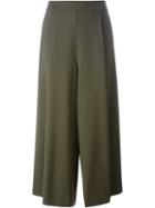 P.a.r.o.s.h. Wide-legged Cropped Trousers, Women's, Size: Small, Green, Spandex/elastane/virgin Wool