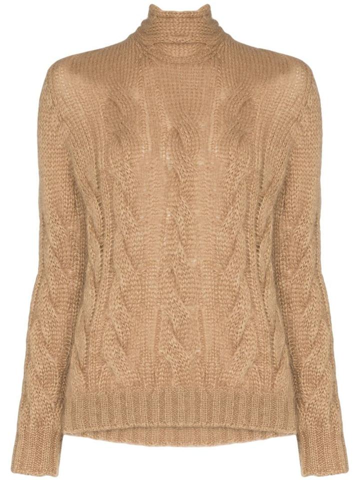 Prada Tie-back Cable-knit Sweater - Brown