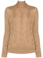 Prada Tie-back Cable-knit Sweater - Brown