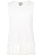 Grey Jason Wu - Perforated Trim Top - Women - Viscose - L, Red, Viscose