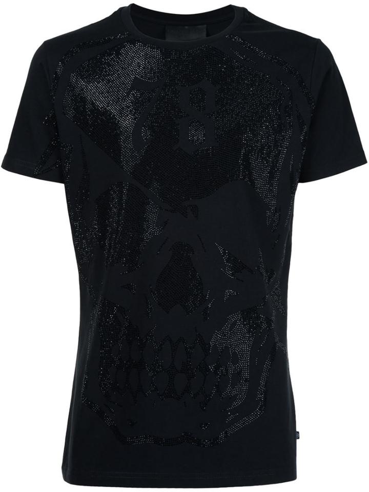 Philipp Plein Skull Embellished T-shirt, Men's, Size: M, Black, Cotton