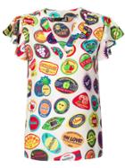 Love Moschino Patterned Flutter Sleeve Top - White