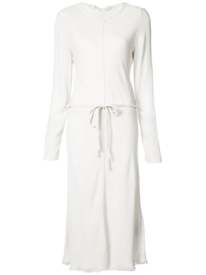 Raquel Allegra - Belted Dress - Women - Rayon - 1, White, Rayon