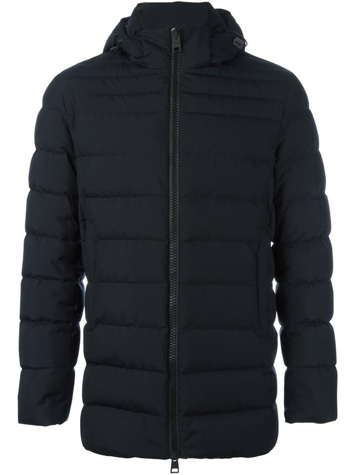 Herno Zip-up Jacket, Men's, Size: 56, Black, Feather Down/polyester/fluoropolymer