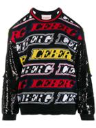 Iceberg Logo Cut-out Jumper - Black