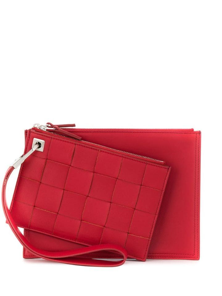 Bottega Veneta Double Zip Pouch - Red