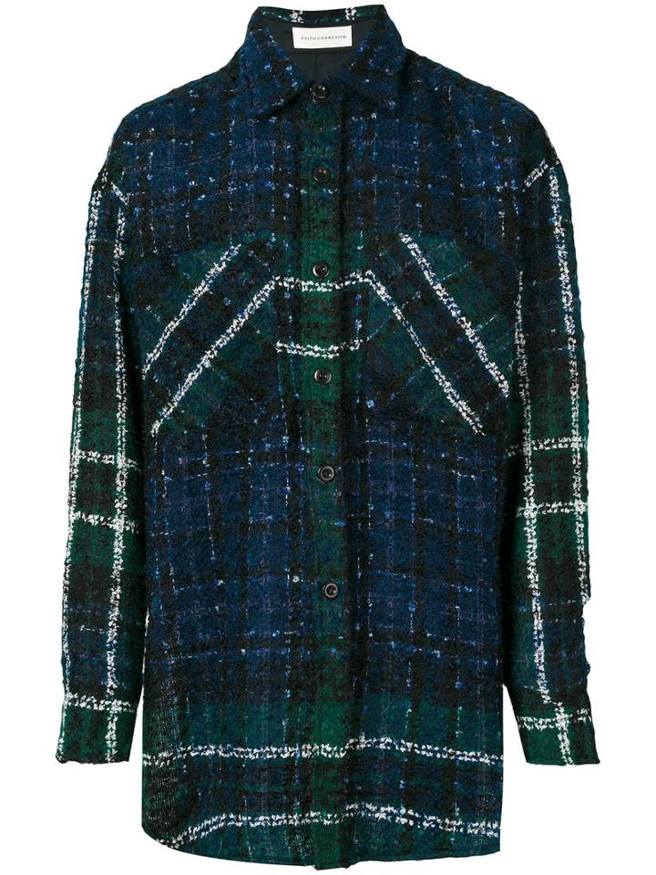 Faith Connexion - Knitted Pattern Shirt - Men - Cotton/acrylic/polyamide/alpaca - M, Blue, Cotton/acrylic/polyamide/alpaca