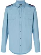 Gucci - Duke Shirt With Bee Web - Men - Cotton - 40, Blue, Cotton