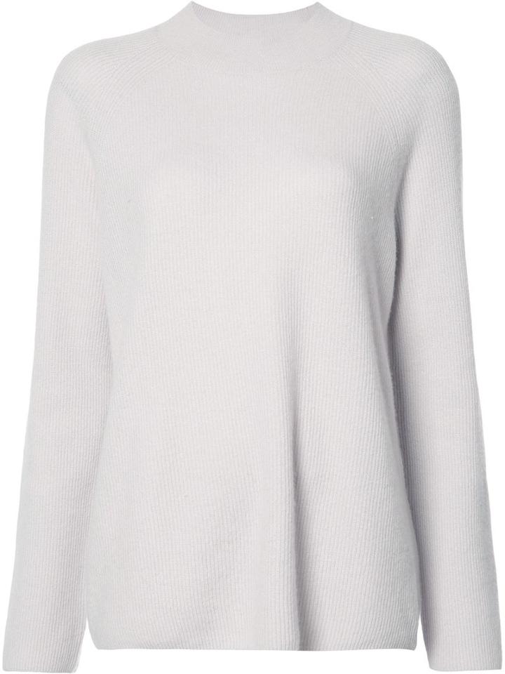 Vince Round Neck Jumper, Women's, Size: Small, Grey, Cashmere