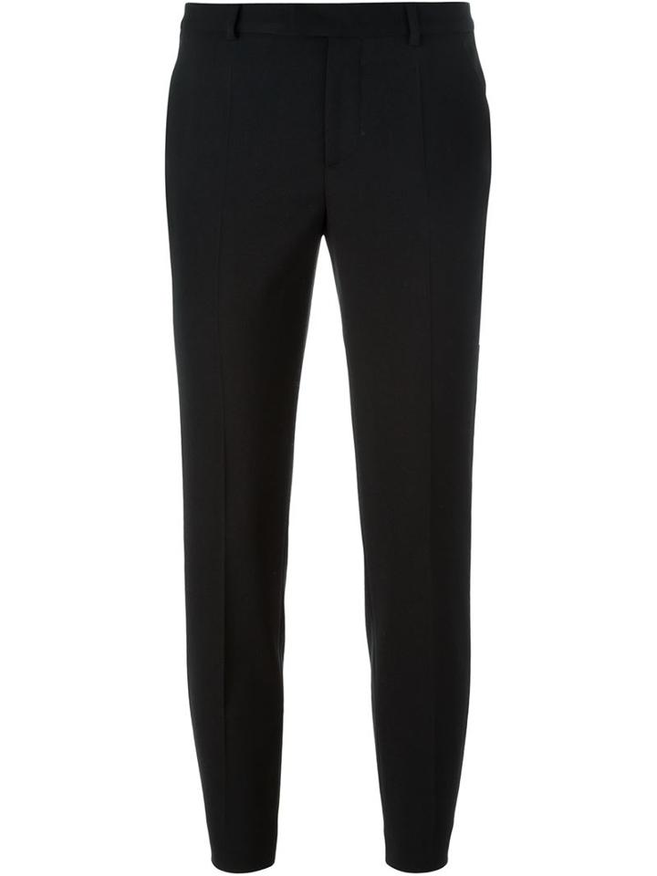 Red Valentino Cropped Trousers, Women's, Size: 40, Black, Polyester/spandex/elastane/wool