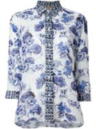Fay Floral Print Shirt, Women's, Size: Xl, White, Cotton