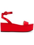 Prada Zeppa Sandals - Red