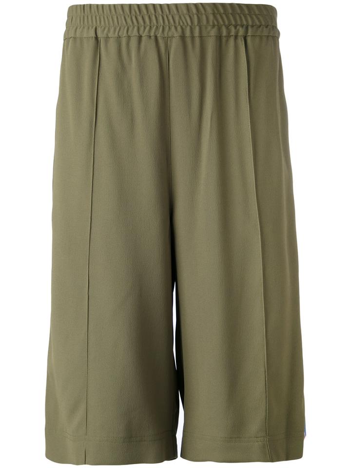Msgm - Side Strip Shorts - Men - Polyamide/acetate/viscose - 52, Green, Polyamide/acetate/viscose