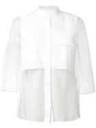 Red Valentino - Sheer Panel Shirt - Women - Cotton/nylon/polyamide/spandex/elastane - 42, White, Cotton/nylon/polyamide/spandex/elastane