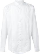 John Varvatos Band Collar Shirt, Men's, Size: Small, White, Cotton