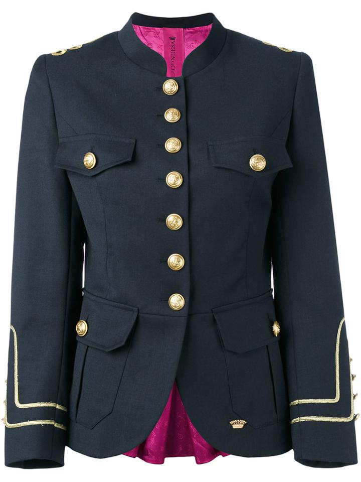 La Condesa Marinera Peplum Jacket - Blue