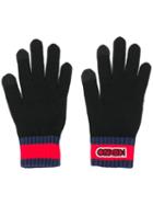 Kenzo Logo Patch Ribbed Gloves - Black