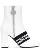 Gcds Logo Stripe Ankle Boots - White
