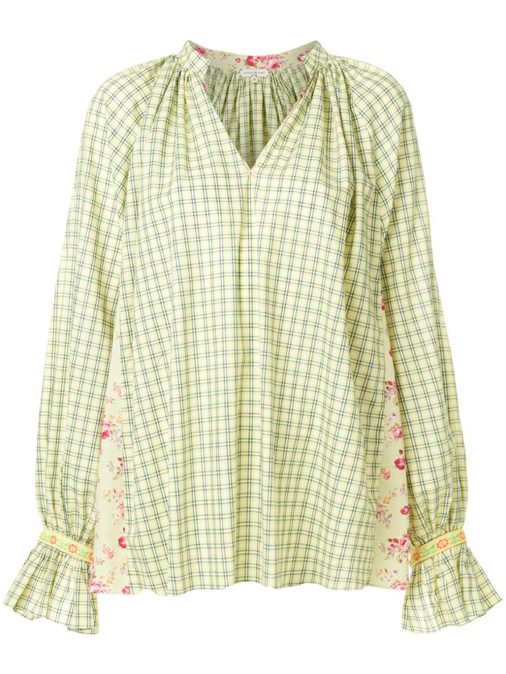 Natasha Zinko Flared Checked Shirt - Yellow & Orange