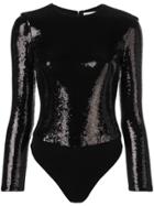 Alice+olivia Sequinned Bodysuit - Black