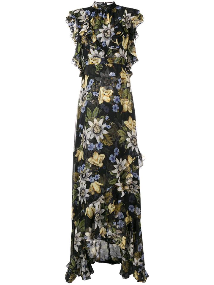 Erdem Riva Passion Flower-print Gown - Black
