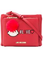 Love Moschino Logo Zipped Shoulder Bag - Red