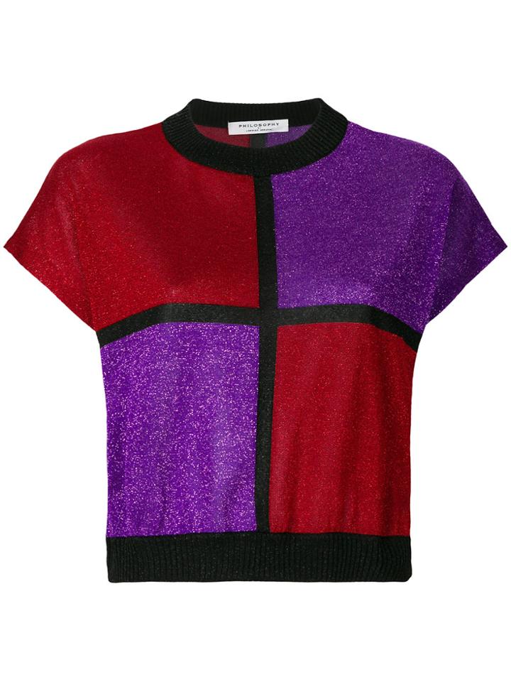 Philosophy Di Lorenzo Serafini Lurex Colourblock Top - Multicolour