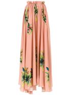 Amir Slama Long Silk Skirt - Neutrals