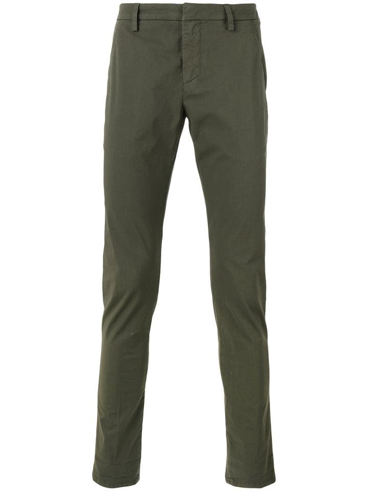 Dondup Slim-fit Chinos, Men's, Size: 30, Green, Cotton/spandex/elastane