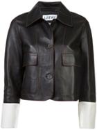 Loewe Cropped Leather Jacket - Black